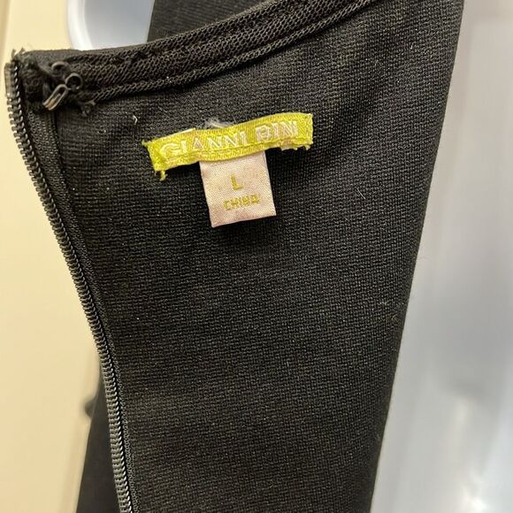 Gianni Bini Peplum Top Woman’s Gold Sequins Sheer Scoop Neck Sleeveless Large - Picture 8 of 12